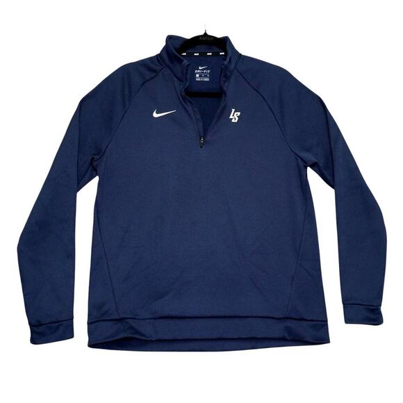 Nike Dri-FIT Quarter-Zip Pullover – XL Navy Blue Long Sleeve LS Logo – - Picture 1 of 3